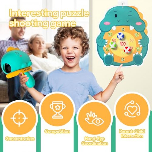 Ambfina 야외 장난감 선물 3 4 5 6 세 소년 어린이, 공룡 야외 게임 어린이를위한 다트 보드 장난감 3-5 6-8 세, 3 4 5 6 세 소년 어린이를위한 생일