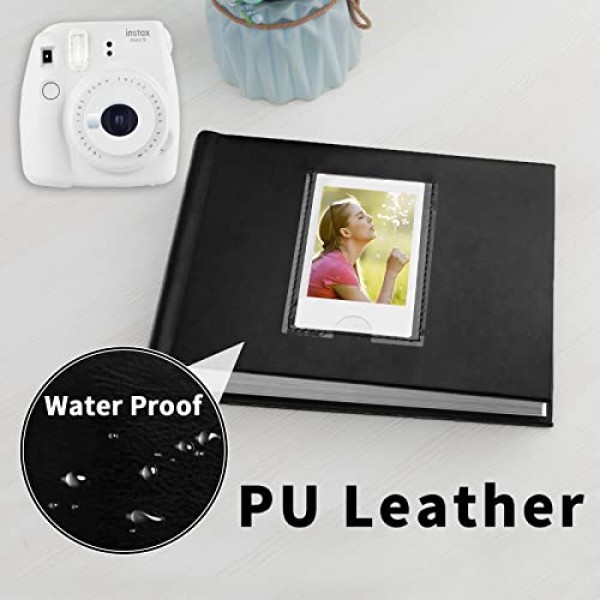 쓰기 영역, 전면 창, Fujifilm Instax Mini 12 11 9 8 7+ 40, Polaroid Snap 즉석 카메라 및 Zip 즉석 프린터용 Ruibytree 사진 앨범(검은색)