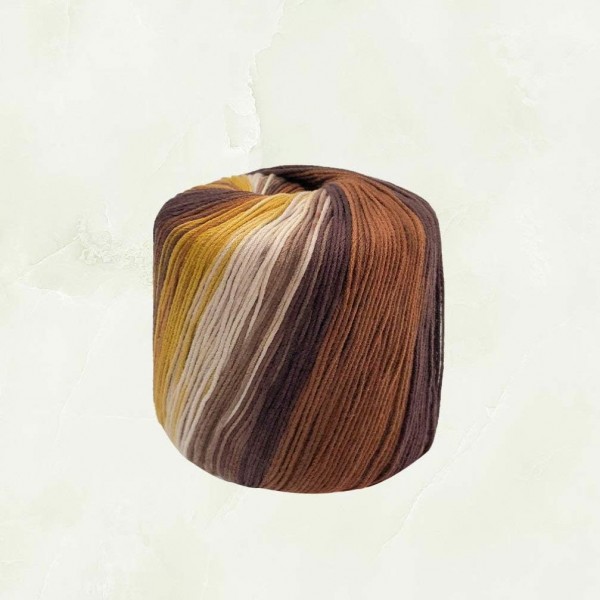 Excelart 1 롤 133m 크로 셰 뜨개질 뜨개질을위한 그라디언트 원사 색상 염색 그라디언트 면화 DIY 원사 핸드 후크 스카프 코드 편직 재료 브라운