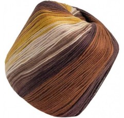 Excelart 1 롤 133m 크로 셰 뜨개질 뜨개질을위한 그라디언트 원사 색상 염색 그라디언트 면화 DIY 원사 핸드 후크 스카프 코드 편직 재료 브라운