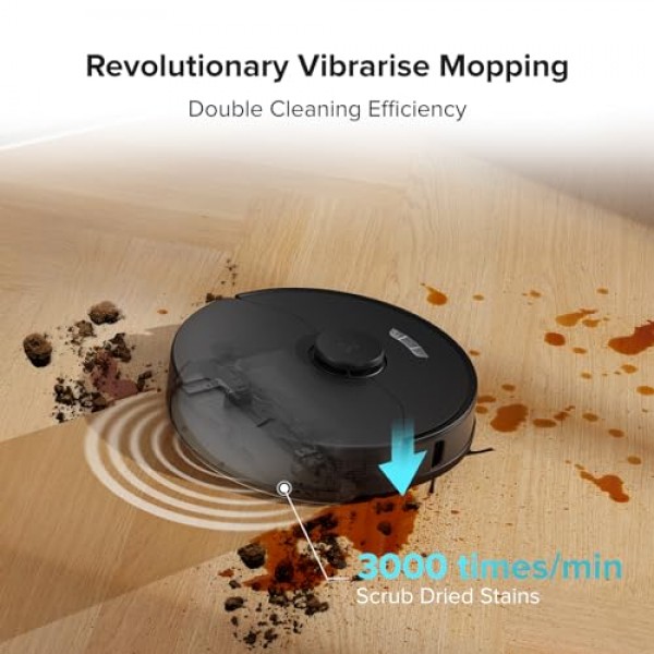 roborock S7 Max Ultra 로봇 진공청소기 및 걸레 콤보, 자동 걸레 건조/세척, 자가 비우기, 자가 리필, 5500Pa 흡입, 반응성 기술 장애물 회피, 블랙(RockDock Ultra 시리즈)