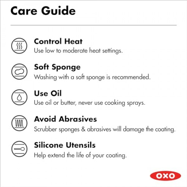 OXO Agility 시리즈 12인치 프라이팬 프라이팬, PFAS 없는 붙지 않는 경량 알루미늄, 인덕션 베이스, 빠른 균일 가열, 스테인리스 스틸 손잡이, 칩 없는 테두리, 식기세척기 