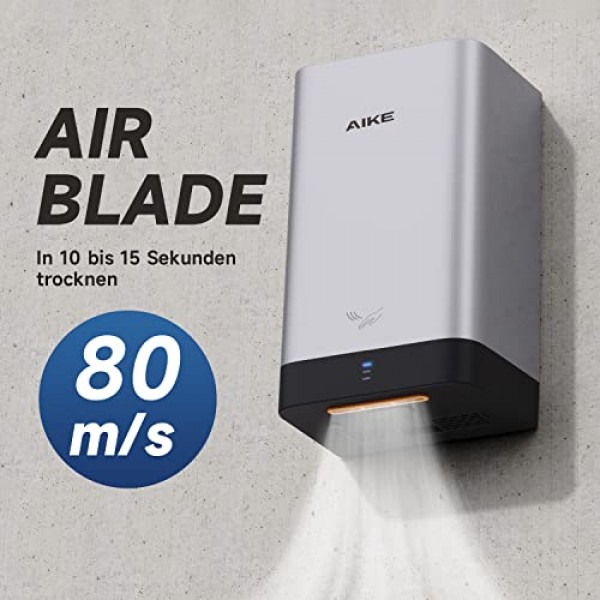AIKE AK2822 ABS 핸드 드라이어, 에너지 절약형 전기 고속 핸드 드라이어, 주방, 욕실 및 화장실용 자동 핸드 드라이어
