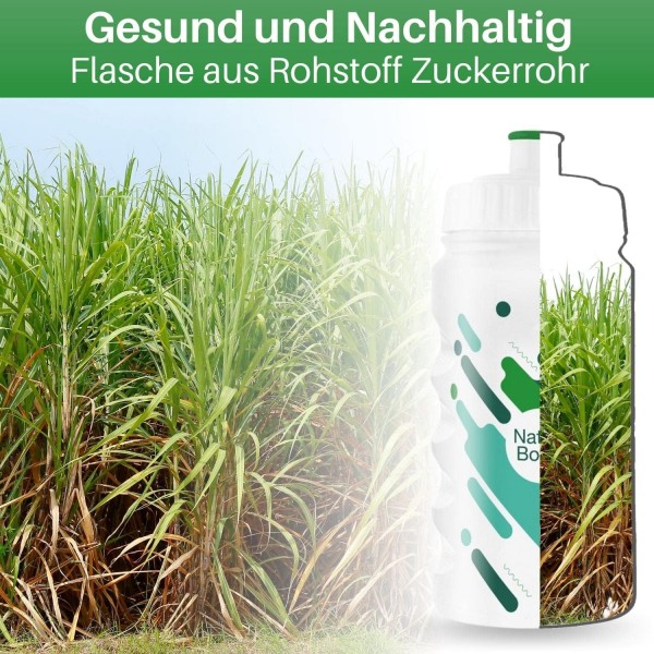 HiLo 스포츠 자전거 물병 2개 세트 500ml | 지팡이 바퀴 병| 꽉 스포츠 병 | 자전거 병 휠 병 | 물병 자전거(흰색, 녹색)