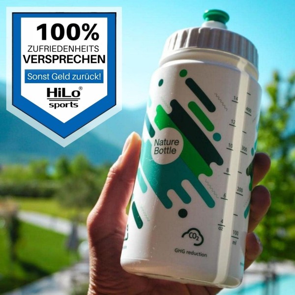 HiLo 스포츠 자전거 물병 2개 세트 500ml | 지팡이 바퀴 병| 꽉 스포츠 병 | 자전거 병 휠 병 | 물병 자전거(흰색, 녹색)