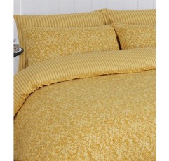 Linen Zone - 면 100% 양면 발리아 프린트 이불커버 세트 - 케어프리 (Balia Mustard, King) Balia Mustard King