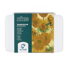 내셔널 갤러리 반 고흐 수채화 물감 세트, 플라스틱 주머니, 12반팬 일반 셀렉션, 해바라기