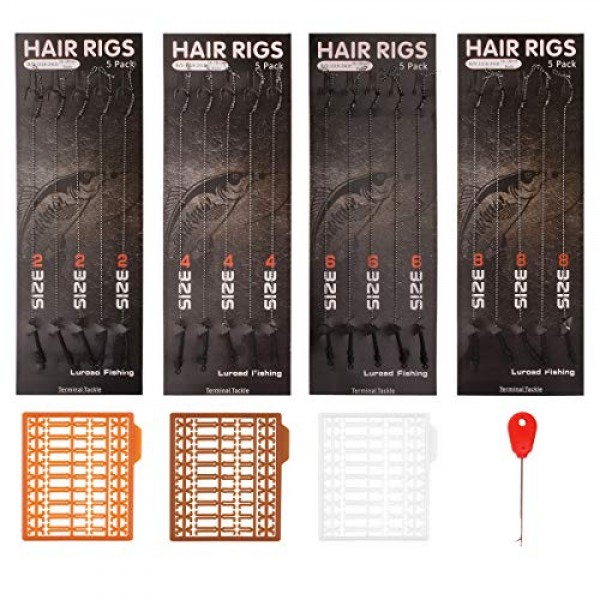 Luroad Boilie Rig 잉어 리더 땋은 라인 낚시 후크 Boilie Stoppers가있는 수제 잉어 리그 Boilie 잉어 낚시 액세서리 용 잉어 리그