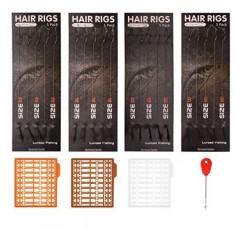 Luroad Boilie Rig 잉어 리더 땋은 라인 낚시 후크 Boilie Stoppers가있는 수제 잉어 리그 Boilie 잉어 낚시 액세서리 용 잉어 리그