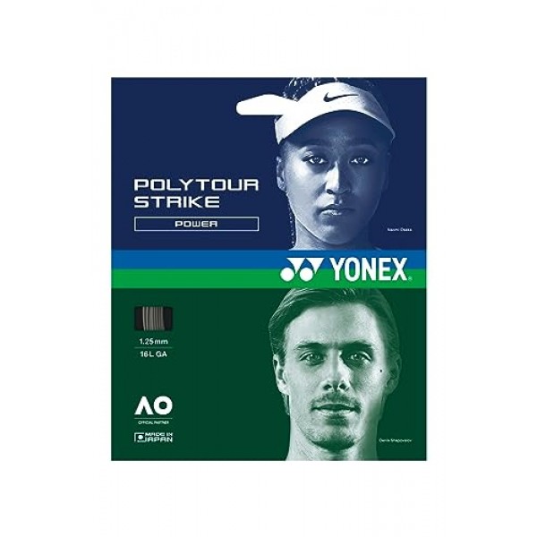 YONEX 폴리 투어 스트라이크 테니스 스트링 블랙