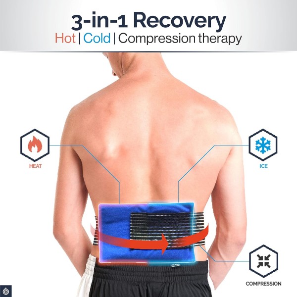 Gelpacks 직접 재사용 가능 콜드 테라피 압축 스트랩 젤 팩 + 랩(대형)