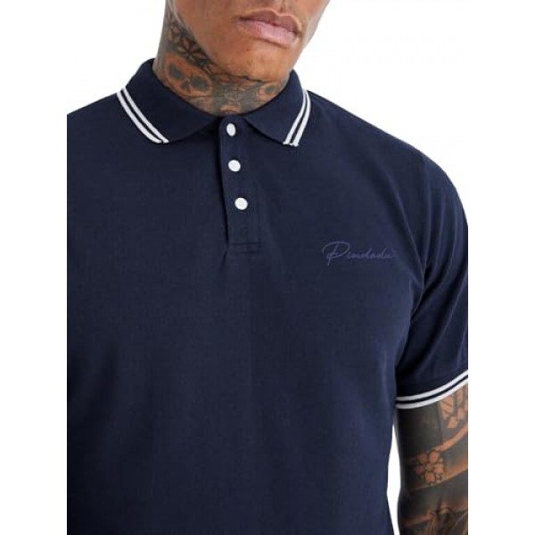 PINDODA 남성용 코튼 피케 골프 폴로 셔츠 캐주얼 반소매 클래식 폴로 셔츠 버튼 다운 셔츠
