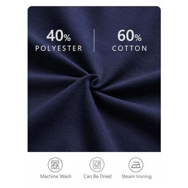 PINDODA 남성용 코튼 피케 골프 폴로 셔츠 캐주얼 반소매 클래식 폴로 셔츠 버튼 다운 셔츠