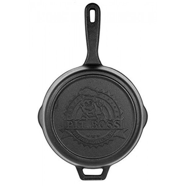 Pit Boss 14인치 주철 깊은 프라이팬(뚜껑 포함), 검정색