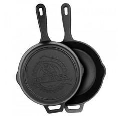 Pit Boss 14인치 주철 깊은 프라이팬(뚜껑 포함), 검정색