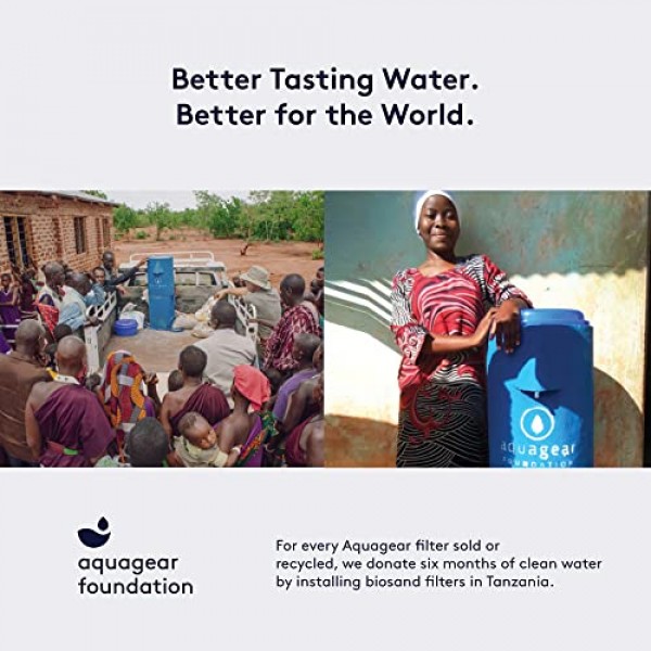Aquagear 정수 필터 투수 - 납, 염소, PFOA/PFOS, 미세 플라스틱 필터, 10컵, 120갤런 필터 수명 - 미국산 필터 미디어