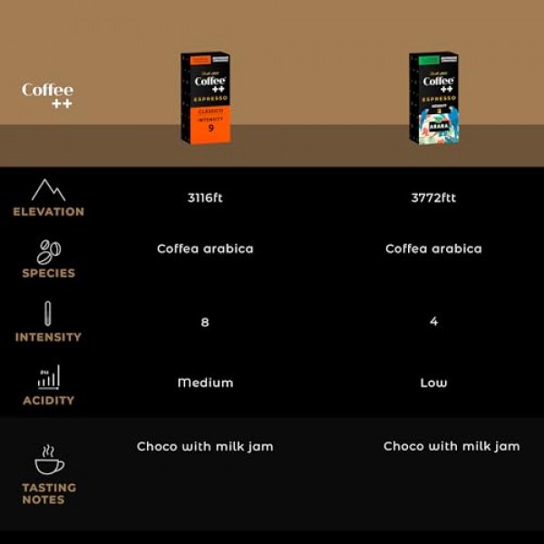 커피플러스 선물세트 ARARA + CLASSIC| 커피 애호가를 위한 바구니 | 고메 박스 샘플러 |스페셜티 에스프레소 캡슐 │네스프레소 오리지널 머신과 호환 가능 | 10개 단위 상