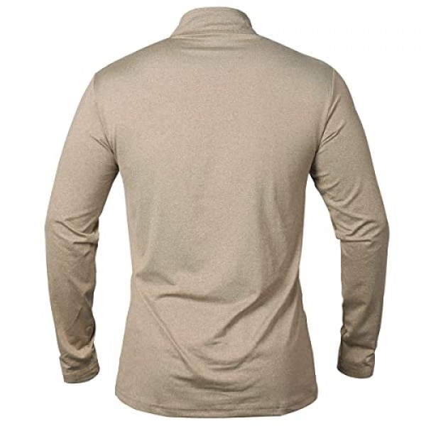 MANSDOUR 남성용 속건성 액티브 스포츠 셔츠 쿼터 지퍼 긴 소매 러닝 풀오버 탑 야외 운동복