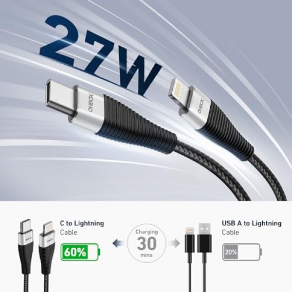 USB C-라이트닝 케이블 긴 10FT 2팩 [Apple MFi 인증] iPhone 충전기 고속 충전 코드 유형 C-라이트닝 케이블 iPhone 14 13 12 11 Pro Max XR XS 8 Plus iPad