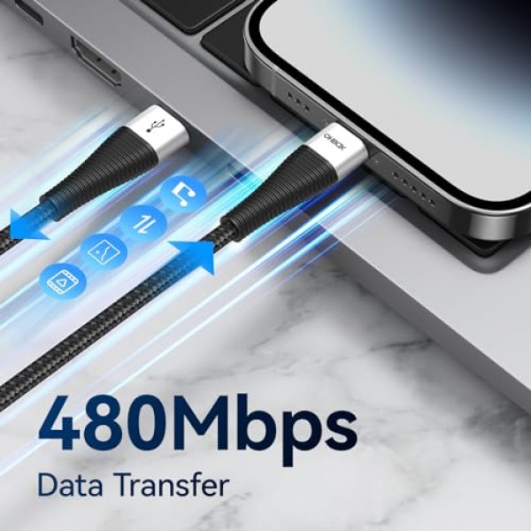 USB C-라이트닝 케이블 긴 10FT 2팩 [Apple MFi 인증] iPhone 충전기 고속 충전 코드 유형 C-라이트닝 케이블 iPhone 14 13 12 11 Pro Max XR XS 8 Plus iPad