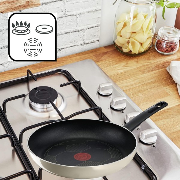 테팔 팬 28cm | 논스틱 코팅 프라이팬 만능팬 B68506 | 식기세척기 사용 가능 | 최대 175 °C의 오븐에 적합 | Thermo-Spot 온도 표시기