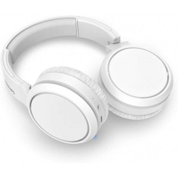 PHILIPS 헤드폰 Bluetooth 마이크/무선, 소음 차단, 29시간 재생, 고속 충전, BASS 부스트 버튼 오버이어 TAH5205WT/00 화이트 2020/2021