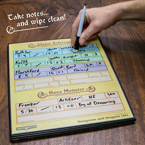Stratagem The Master's Tome 4패널 커스터마이징 가능한 GM 화면(무료 삽입 포함) – Dry Erase, Dungeon & Game Master Access for Tabletop RPG Campaigns (Black) : Toys & Games