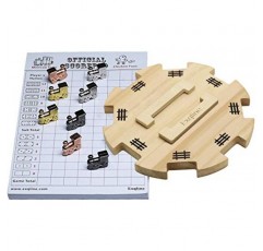 Exqline 멕시코 기차 도미노 액세서리 - 6.5 파인 멕시코 기차 허브, 70매 멕시코 기차 점수 패드 및 8개의 컬러 다이캐스트 기차 마커 포함, 멕시코 도미노 기차 게임 세트