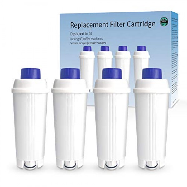 DeLonghi 필터 DLSC002용 커피 정수 필터 교체, ECAM, ESAM, ETAM, BCO, EC 시리즈와 호환되는 커피 머신 필터(4개 팩)
