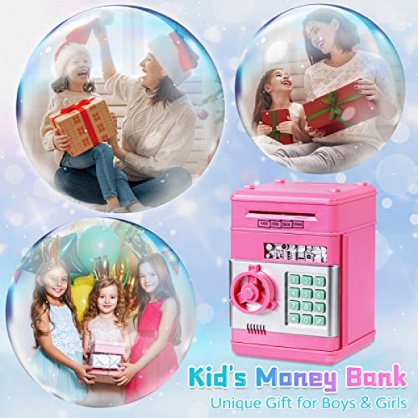 Highttoy 어린이용 ATM 전자 동전 화폐 어린이를 위한 안전 뜨거운 선물, 핑크
