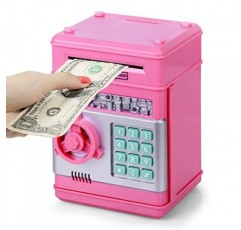 Highttoy 어린이용 ATM 전자 동전 화폐 어린이를 위한 안전 뜨거운 선물, 핑크