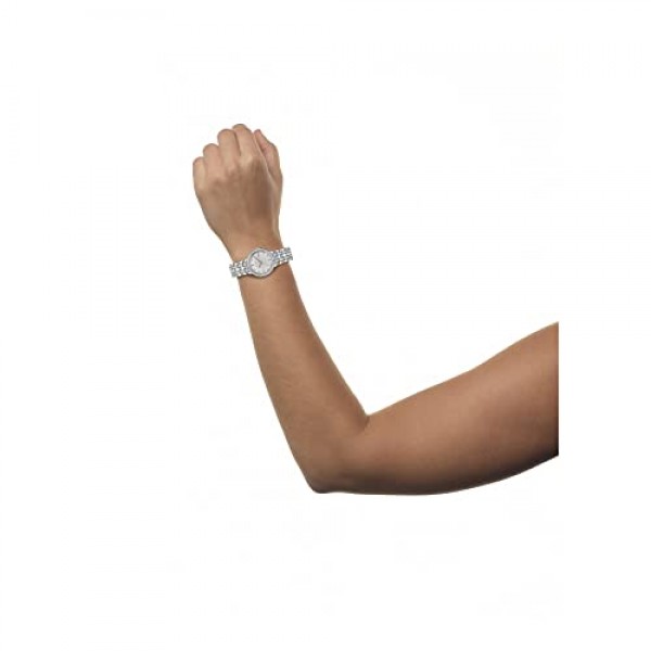 Citizen 여성용 실루엣 크리스탈 에코드라이브 시계, 바늘 3개 날짜, 스테인리스 스틸