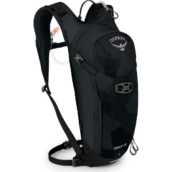 Osprey 유럽 남성용 시스킨 8 하이드레이션 팩 2.5L 유압식 LT 리저버 원 사이즈 옵시디언 블랙