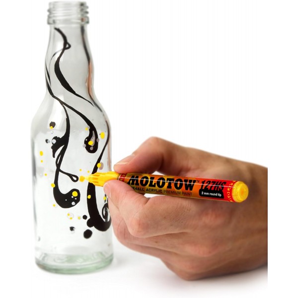 Molotow ONE4ALL Acryl-Marker, 2 mm, stoßblau, 1 Stück (127.205) 페인트 마커 - 15mm Shock Blue Middle Blue Middle 15mm