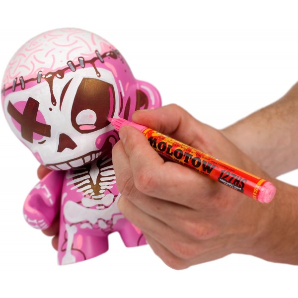 Molotow ONE4ALL Acryl-Marker, 2 mm, stoßblau, 1 Stück (127.205) 페인트 마커 - 15mm Shock Blue Middle Blue Middle 15mm