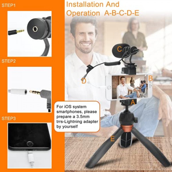 comica 스마트폰 비디오 마이크 키트, CVM-VM10-K2 Pro Vlogging 키트(소니, Canon, Nikon DSLR 카메라, iPhone, Samsung, Huawei용 YouTube, TikTok(샷건 마이크 포함) 삼각대 폰 홀더 휴대 가능)