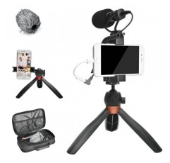 comica 스마트폰 비디오 마이크 키트, CVM-VM10-K2 Pro Vlogging 키트(소니, Canon, Nikon DSLR 카메라, iPhone, Samsung, Huawei용 YouTube, TikTok(샷건 마이크 포함) 삼각대 폰 홀더 휴대 가능)