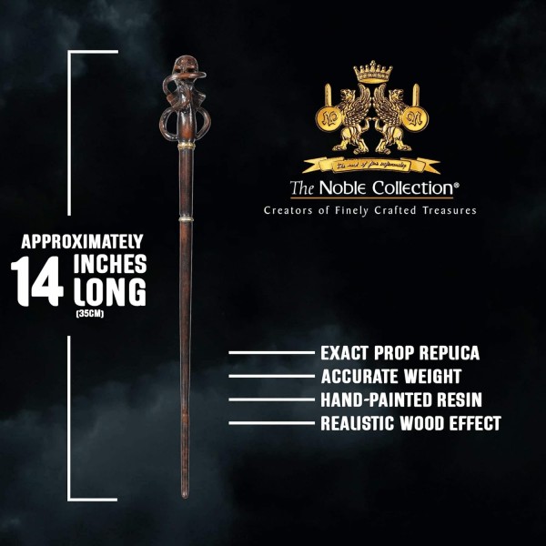 Death The Noble Collection Eater Swirl 캐릭터 완드 - 14인치(35cm) Wizarding World Wand with Name Tag - 해리 포터 영화 세트 영화 소품 완드