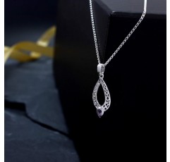 Alexander Castle 스털링 실버 및 자수정 켈트 펜던트 목걸이 18 체인 및 선물 상자. 크리스마스 또는 생일을 위한 훌륭한 여성용 선물