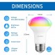 Alexa e27 스마트 전구, ANWIO R63 WiFi 디 밍이 가능한 스마트 반사판 LED 전구, E27 RGB Led 전구, 8.5W 교체 60Watt, 806LM, Alexa 및 Google 홈과 호환 가능, TUYA, 220-240V (4pcs) R63 Wif Colorful