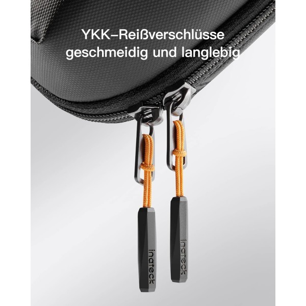 Inateck Electronics Case, 생활 방수 액세서리 가방, 가제트 정리 가방, USB 케이블 정리 도구, 여행용, AB03007 블랙