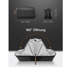 Inateck Electronics Case, 생활 방수 액세서리 가방, 가제트 정리 가방, USB 케이블 정리 도구, 여행용, AB03007 블랙