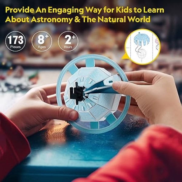 어린이를 위한 CubicFun 장난감 8-12세, 어린이를 위한 3D 퍼즐 내셔널 지오그래픽 어린이를 위한 움직일 수 있는 태양계 줄기 장난감 태양계 프로젝트 키트, 어린이를 위