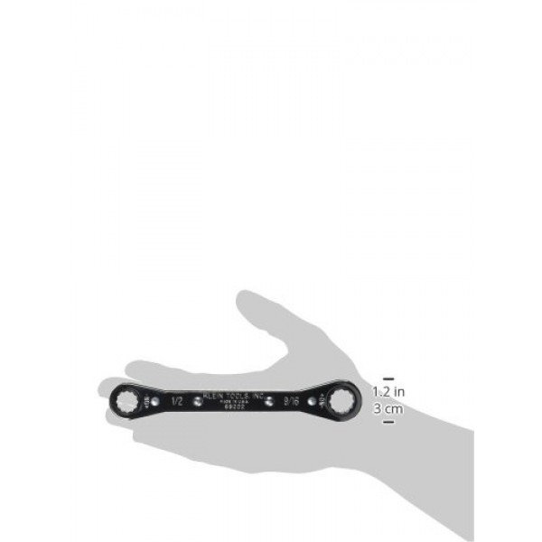Klein Tools 68202 래칫팅 박스 렌치 1/2인치 x 9/16인치(역 래칫팅 및 크롬 도금 마감 포함)