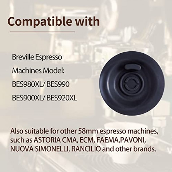 Breville 에스프레소 머신 BES980XL/ BES990/ BES900XL/ BES920XL(2팩)용 58mm 에스프레소 백플러시 클리닝 디스크