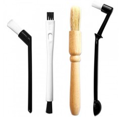 ACKLLR 커피 그라인더 청소 브러시, 무거운 나무 손잡이 및 천연 강모 나무 먼지 제거 에스프레소 브러시 ​​및 나일론 에스프레소 머신 브러시(콩 그레인용 스푼 포함