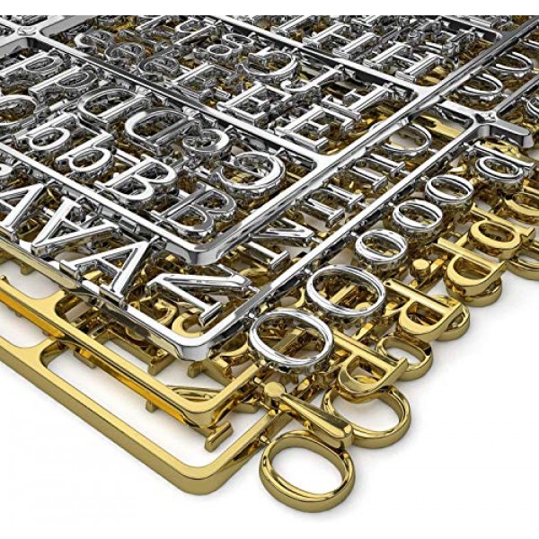 Arteza 펠트 문자판 문자, 500개의 문자, 숫자 및 기호 세트, 금 및 은, 1인치, 카페, 사무실, 학교, 레스토랑 또는 가정의 간판, 메시지 보드용