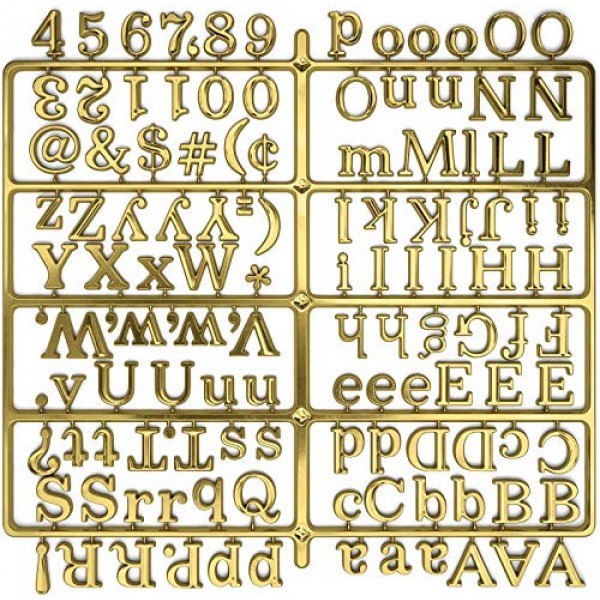 Arteza 펠트 문자판 문자, 500개의 문자, 숫자 및 기호 세트, 금 및 은, 1인치, 카페, 사무실, 학교, 레스토랑 또는 가정의 간판, 메시지 보드용