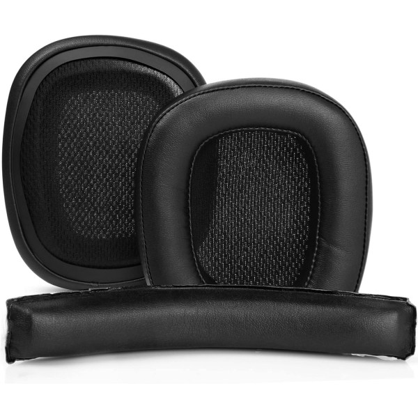 G930 헤드셋 이어 패드 업그레이드 Logitech G930 G930s 430 G432 헤드폰과 호환되는 교체용 이어패드 이어패드 이어컵 부품(헤드밴드+단백질 가죽) 헤드밴드+단백질 가죽