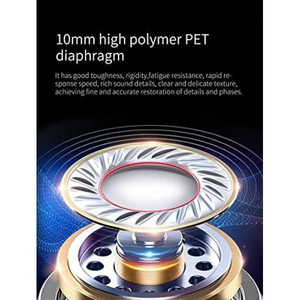 Yinyoo KZ EDX 1DD HiFi 이어폰 헤드폰, 분리형 2핀 0.75MM 케이블이 있는 새로운 10mm 복합 자기 다이내믹 드라이버가 장착된 EDX 인이어 이어버드(마이크 없음, 그레이 블루) 그